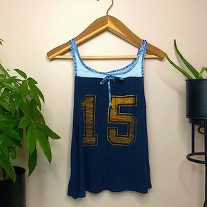FREE PEOPLE Blue Number Tank